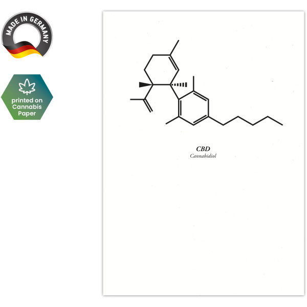 Hanfartig - Postkarte "Chemisches Symbol CBD" - A6
