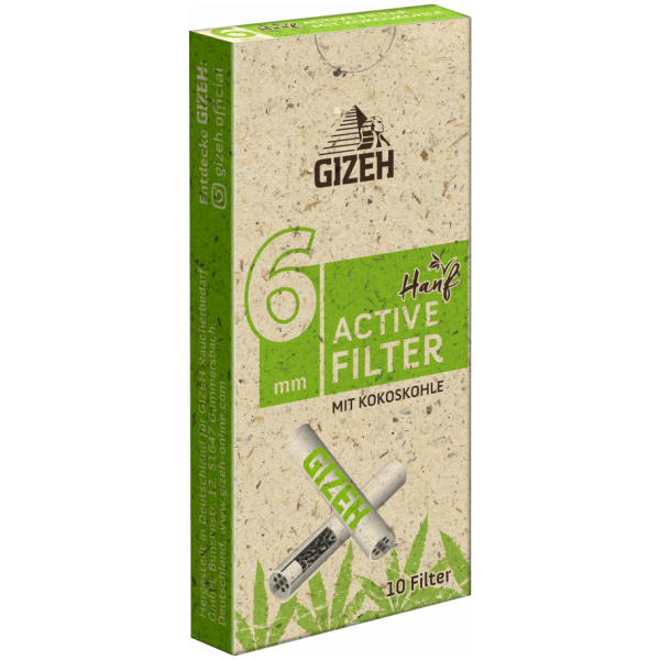 GIZEH Hanf Active Filter 6mm {5 x 10er Pack} von Gizeh