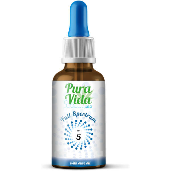 Pura Vida Oliven-Aromaöl mit  5% CBD - 10ml Vollspektrum - Pura Vida - CBD-1