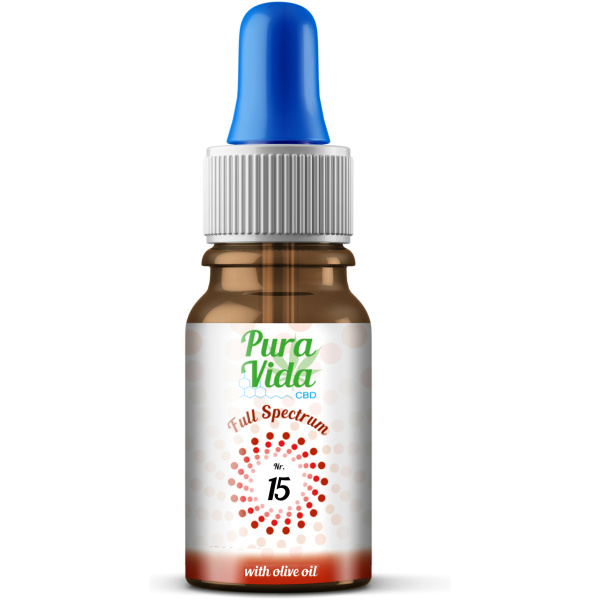 Pura Vida Oliven-Aromaöl mit 15% CBD - 10ml Vollspektrum - Pura Vida - CBD-1