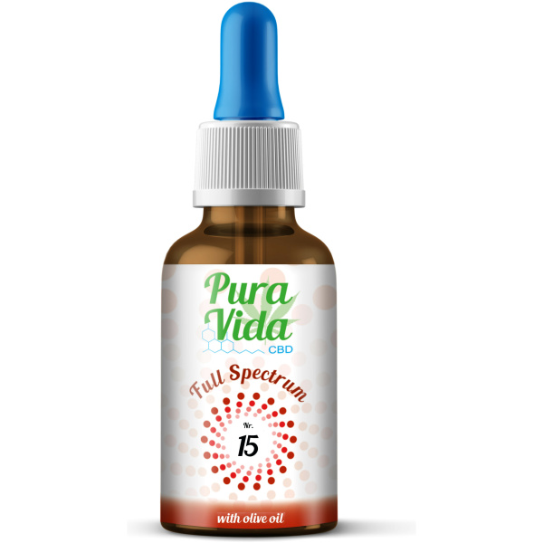 Pura Vida Oliven-Aromaöl mit 15% CBD - 30ml Vollspektrum - Pura Vida - CBD-1