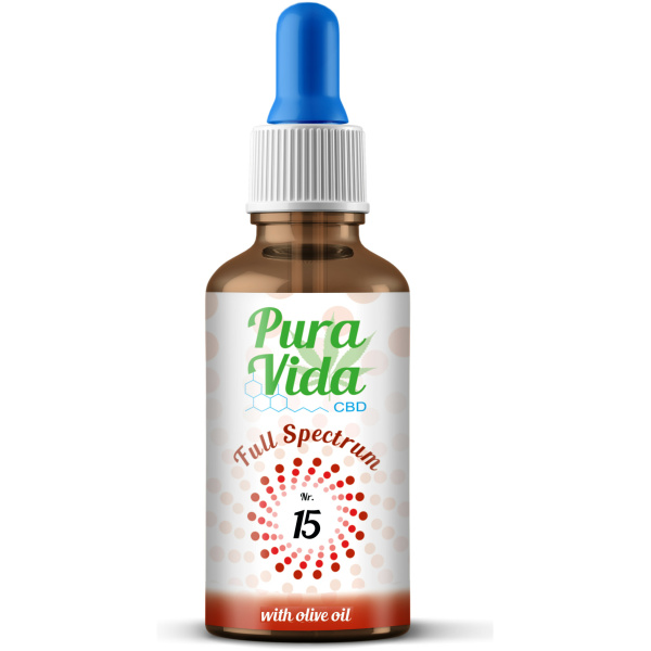Pura Vida Oliven-Aromaöl mit 15% CBD - 50ml Vollspektrum - Pura Vida - CBD-1